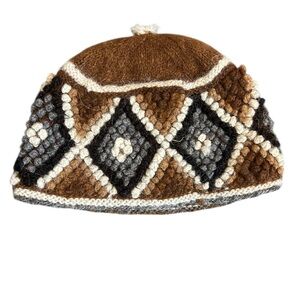 La Gringa 100% Alpaca Hand Knit Hat Brown Peru Winter Beanie